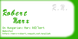 robert marx business card